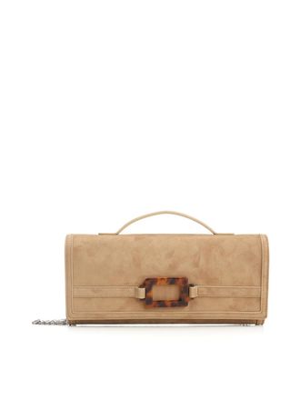 Roger Vivier Belle Vivier Suede Clutch Bag