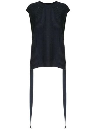 GOEN.J side taps knitted top - women - Modal/Nylon/Cashmere/Wool - S - Blue