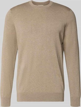 Profuomo Regular Fit Strickpullover mit Seide-Anteil in Beige, Größe XL