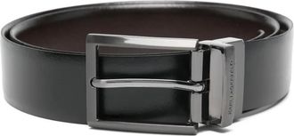 Karl Lagerfeld square buckle belt - Zwart