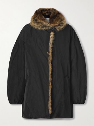 Isabel Marant Piumino In Shell Con Finiture In Peluche Cardine - Nero