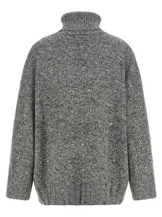 Pinko Crystal-Embellished Wool Blend Sweater - grey