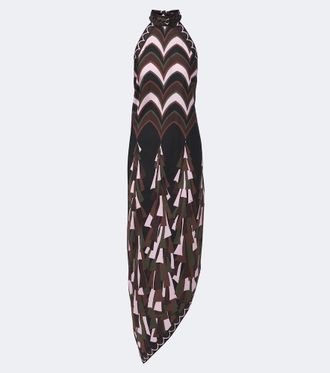 Pucci Baiadera halterneck silk twill midi dress