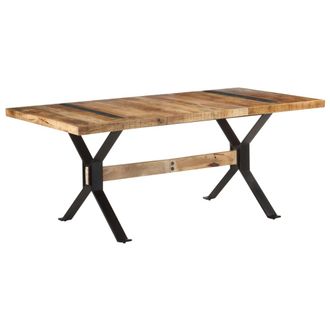 vidaXL Vidaxl - Mesa De Comedor Madera De Mango Rugosa 180x90x76 Cm