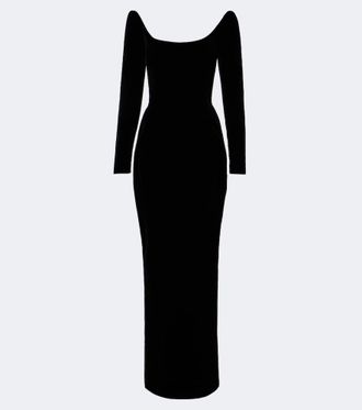 MUGLER Abito lungo in velluto