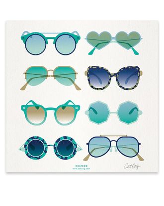 iCanvas Icanvas Turquoise Sunglasses Print On Acrylic Glass By Cat Coquillette