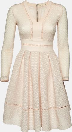 Maje Light Peach Lace Rossignol Pleated Mini Dress