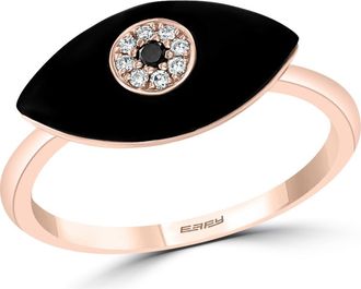 Effy Diamond & Onyx Evil Eye Ring in Black at Nordstrom Rack, Size 7
