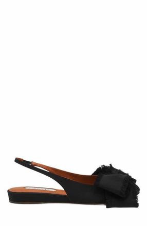 Lanvin Slingback Ballerina Flat In Satin in Black at Nordstrom, Size 36 Eu