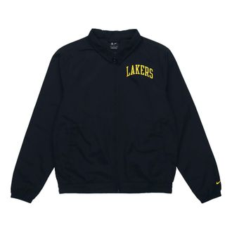 Nike Los Angeles Lakers NBA Lightweight lapel Zipper Long Sleeves Logo Jacket Black CN0765-010