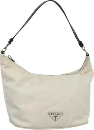 Prada Pre-owned Shoulder Bags, female, White, Size: ONE SIZE Pre-owned Vintage Nylon Shoulder Bag