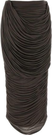 Magda Butrym Womens Brown Stretch Cupo Skirt Exterior: Cupro Elastane Gonne