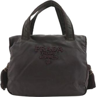 Prada Pre-owned Handbags, female, Brown, Size: ONE SIZE Pre-owned Vintage Nylon Handbag