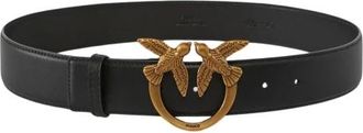 Pinko Love Berry H4 Belt Low - Dames - Riemen - Zwart - XS - Leer - Accessoires