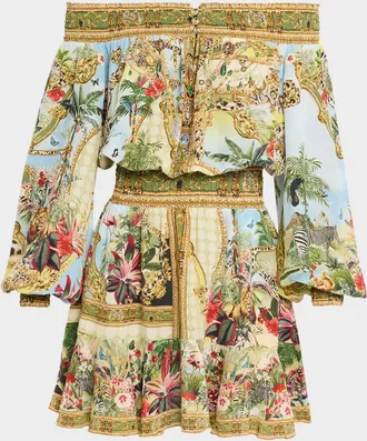 Camilla Wanderlust Empire Print Silk Mini Dress
