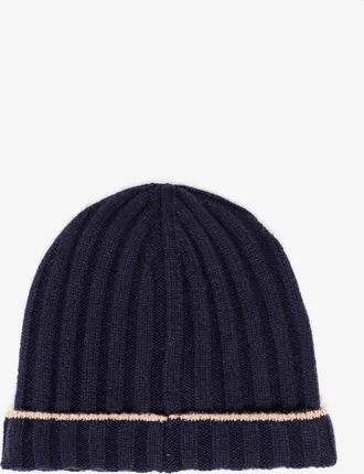 Brunello Cucinelli Mens Beanie Cashmere Hat Blue