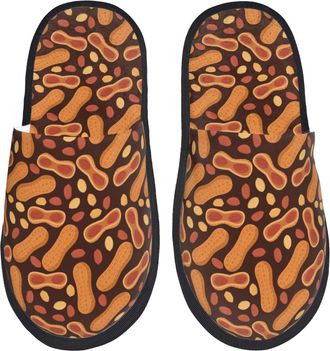 Generic Hotel Slippers Peanut Lightweight Cotton Slippers Reusable Anti-Slide Slipper For Holiday Home Women M