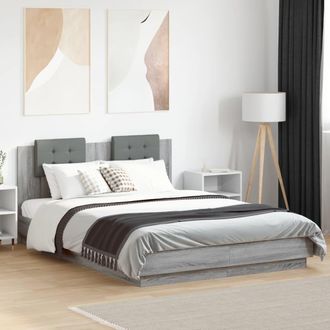 vidaXL Vidaxl - Giroletto Testiera Grigio Sonoma 150x200 Cm Legno Multistrato