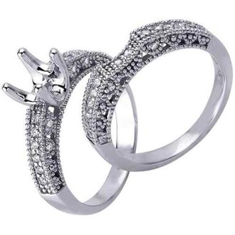 Pompeii3 5/8ct Diamond Engagement Matching Wedding Ring Setting Size Selectable