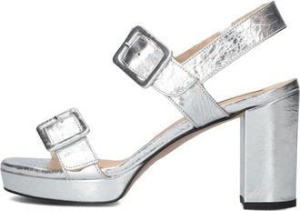 Lina Locchi Schoenen, Dames, Grijs, 39 EU, Denim, Zilveren Sandalen voor Stijlvolle Zomeroutfits