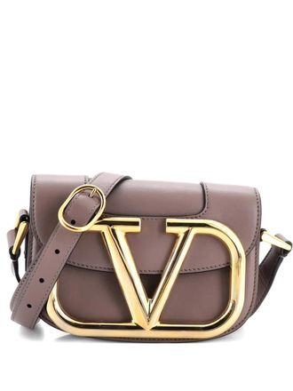 Valentino Garavani Supervee Leather Small crossbody bag - Beige