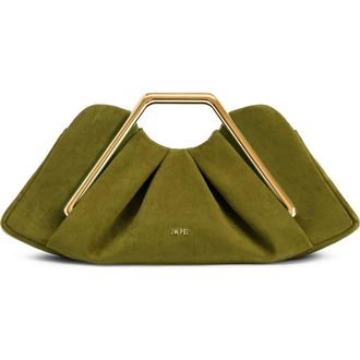 JW PEI Lila Croc Embossed Faux Leather Clutch in Olive Green at Nordstrom