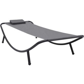 vidaXL Vidaxl - Lettino da Giardino Grigio 200x90 cm in Acciaio