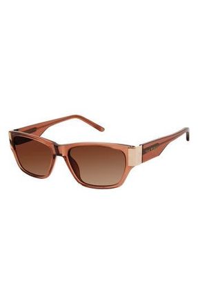 Isaac Mizrahi New York 53mm Rectangle Sunglasses in Brown at Nordstrom Rack