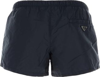 Prada Mens Navy Blue Re-Nylon Swimming Shorts Blu Costumi Da Bagno Swimwear