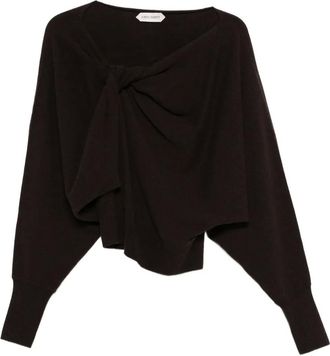 Alberta Ferretti knot-detail batwing sweater - Brown
