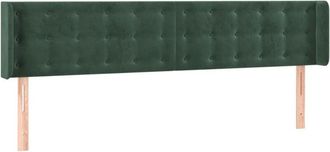 vidaXL Cabecero De Terciopelo Verde Oscuro 203x16x78/88 Cm Vidaxl