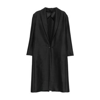 Alberta Ferretti Single-Breasted Jas - Dames - Mantel - Grijs - M - Jassen