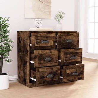 Berkfield Home Sideboard Smoked Oak 70x35.5x67.5 cm Engineered Wood in Brown
