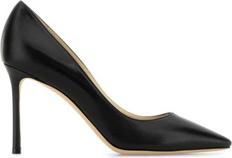 Jimmy Choo London Romy 85 Pomp - Dames - Pumps - Zwart - 40 EU - Leer - Schoenen