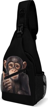 Generic Monkey Unisex Shoulder Bags Casual Crossbody Chest Bag Sling Backpack for Hiking Cycling Travel