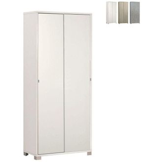 OEM Armario Multiusos De Dos Puertas Correderas Con Baldas Blanco Fresno 82x41x H190 Cm