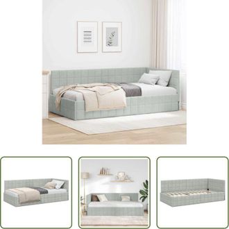 vidaXL vidaXL Design moderno - Cornice del letto ad angolo Grigio chiaro 100 cm x 200 cm