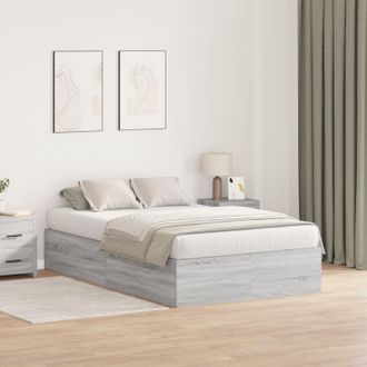 Berkfield Home Storage Bed Frame Grey Sonoma 120x200 cm