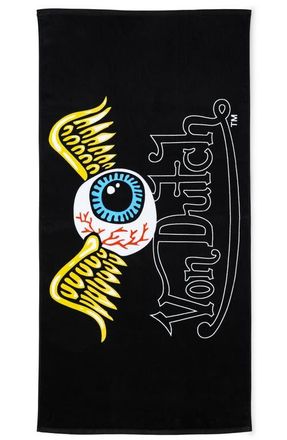 Von Dutch Iconic Y2K 100% Cotton 30x60 Beach Towel | Hot Pink Cheetah in Flying Eyeball at Nordstrom