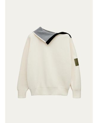Loewe Cotton Zip-Front Sweater