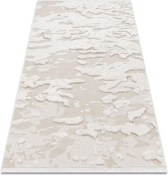 RugsX Rugsx - Carpet eco sisal moroc 22331 Abstraction boho fringe - structural beige / cream beige 78x150 cm
