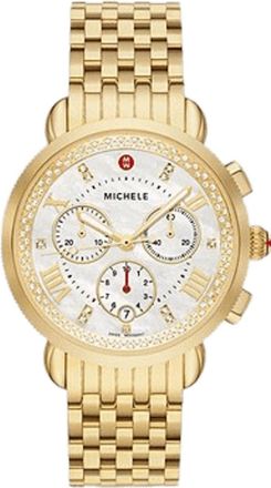 Michele Sport Sail Chronograph Quartz Diamond White Mother of Pearl Dial Ladies Watch MWW01C000143