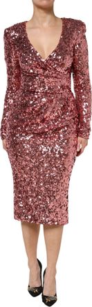 Dolce & Gabbana Pailletten Jurk Met V-hals