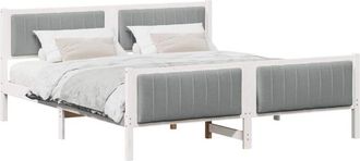 vidaXL Estructura De Cama Con Cabecera Y Gris Claro 180 X 200 Cm Vidaxl