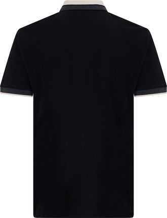 HUGO BOSS Mens Cotton Zip Polo Shirt Black T-shirts And Polos