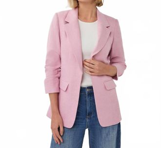 Esqualo Linen Blazer In Pink