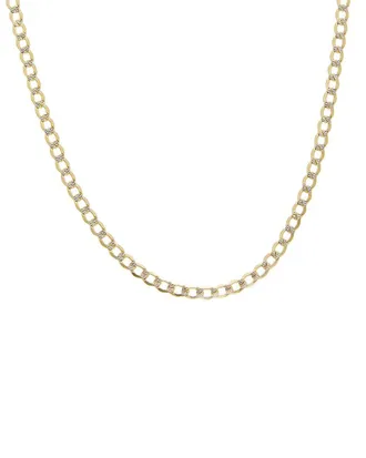 Italian Gold, Inc 10K Pave 4.3Mm Semi-Solid Cuban Link Chain