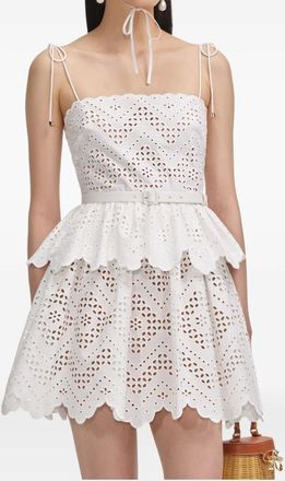 Self Portrait Abito in cotone - Bianco