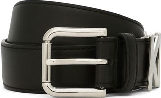 Dolce & Gabbana KIM DOLCE&GABBANA logo-lettering leather belt - women - Calf Leather - 85 - Black