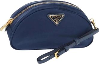 Prada Pre-owned Clutches, female, Blue, Size: ONE SIZE Pre-owned Nylon Clutch